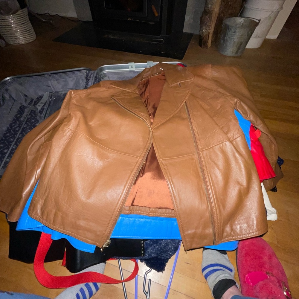 Valerie Stevens Tan Leather Jacket